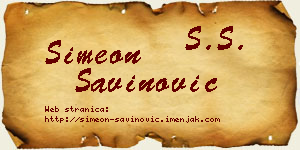 Simeon Savinović vizit kartica
